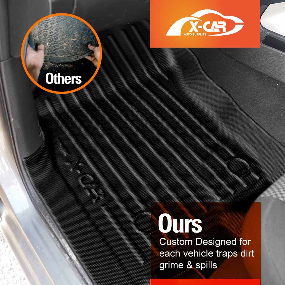 3D Floor Mats for Nissan Navara NP300 D23 Dual Cab 2015-2025 Heavy Duty All Weather Car Carpet Liner Set Accessories