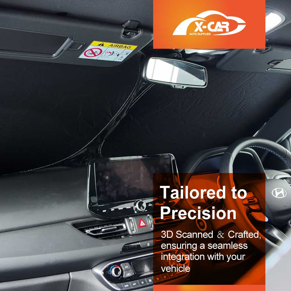WindScreen Sun Shade for Hyundai i30 Sedan 2020-Onwards Blocks UV Rays Foldable Custom Wind Screen Sun Visor Protector