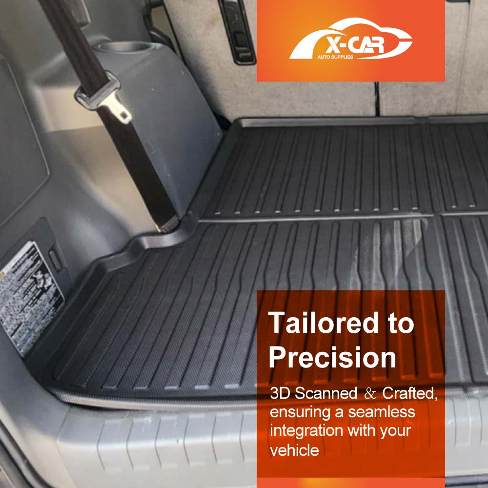 3D Boot Liner Cargo Kick Floor Mats Carpet for Toyota Prado 150 Series 7 Seats 2009-2024 Heavy Duty Car Mats Cover