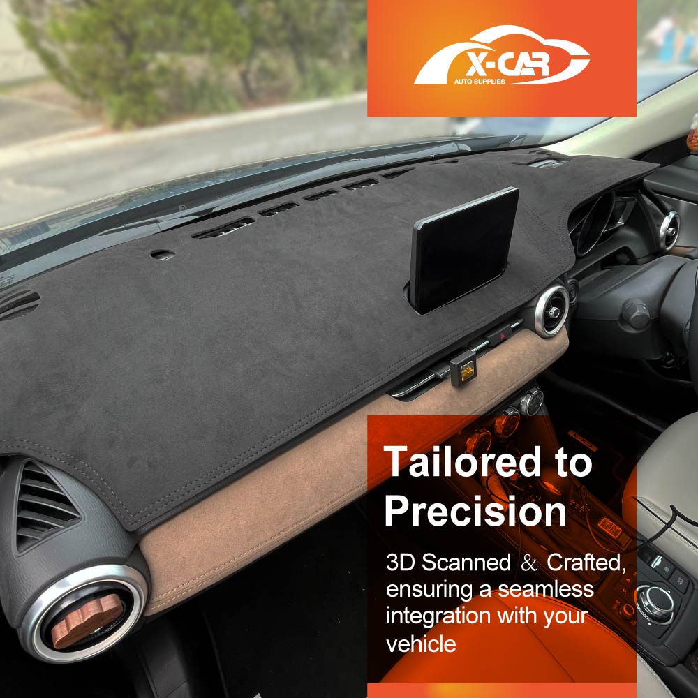 Dash Mat for Mazda 2 DJ/DL Series Hatch & Sedan With HUD 2014-Onwards Non-Slip Microfiber Pad Interior Accessories