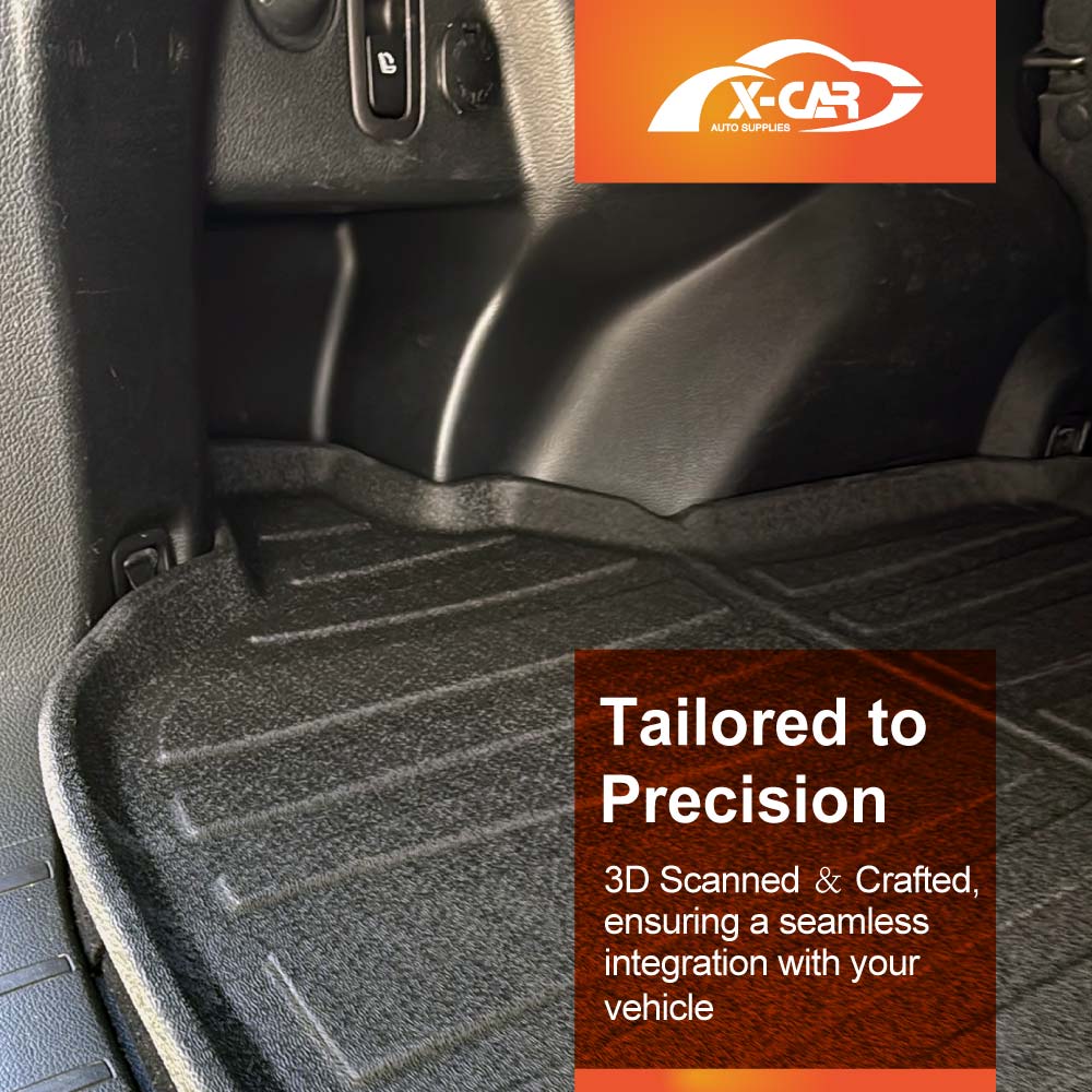 3D Floor Mats Boot Liner Set for Subaru Forester Auto 2012-2018 All Weather Heavy Duty Cargo Kick Mats Back Seat Protector Cover