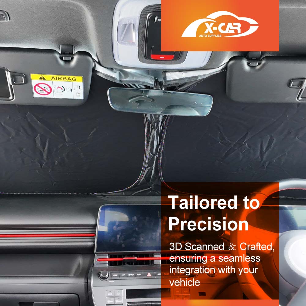 WindScreen Sun Shade for Hyundai Kona 2023-Onwards Blocks UV Rays Foldable Custom Wind Screen Sun Visor Protector