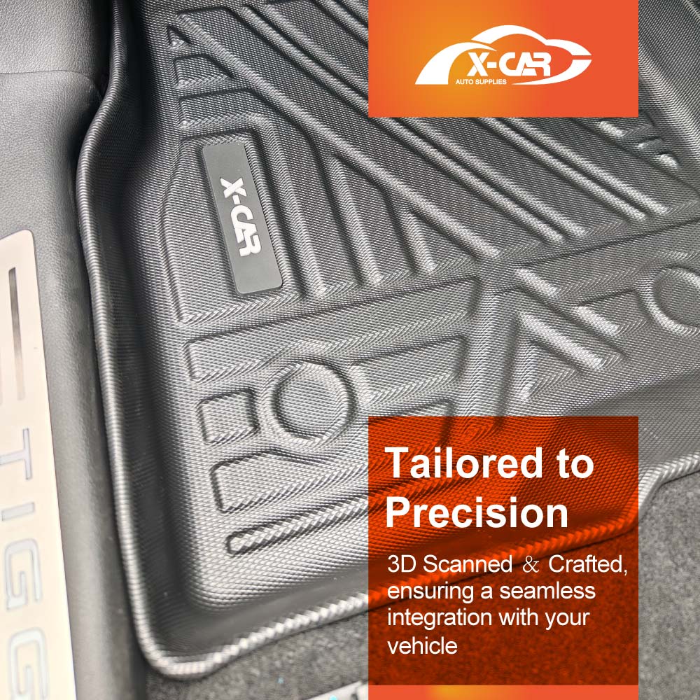 3D Floor Mats Boot Liners for Chery Tiggo 8 Pro Max 2024-Onwards All Weather Heavy Duty Cargo Kick Back Seat Protector Cover Set of 9