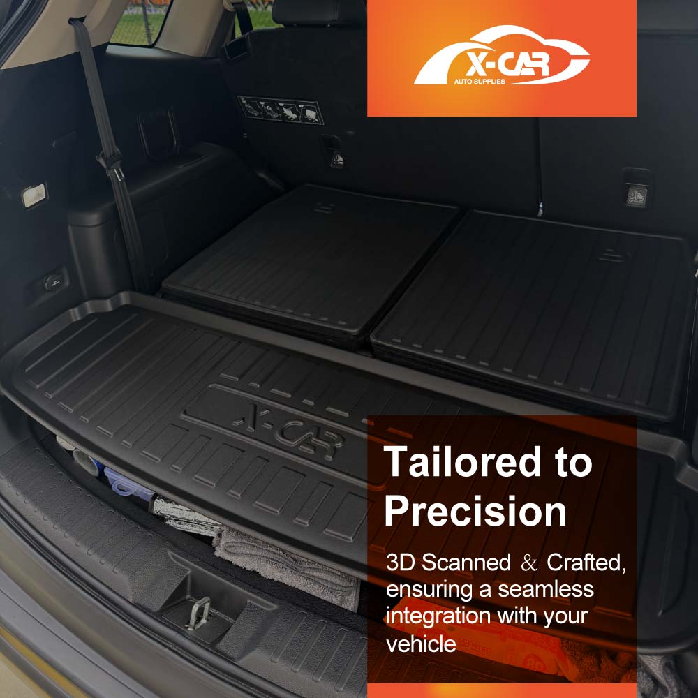 Floor Mats Boot Liner Set for Honda CRV CR-V 7-Seat 2023-Onwards All Weather Heavy Duty Cargo Kick Mats Back Seat Protector Cover