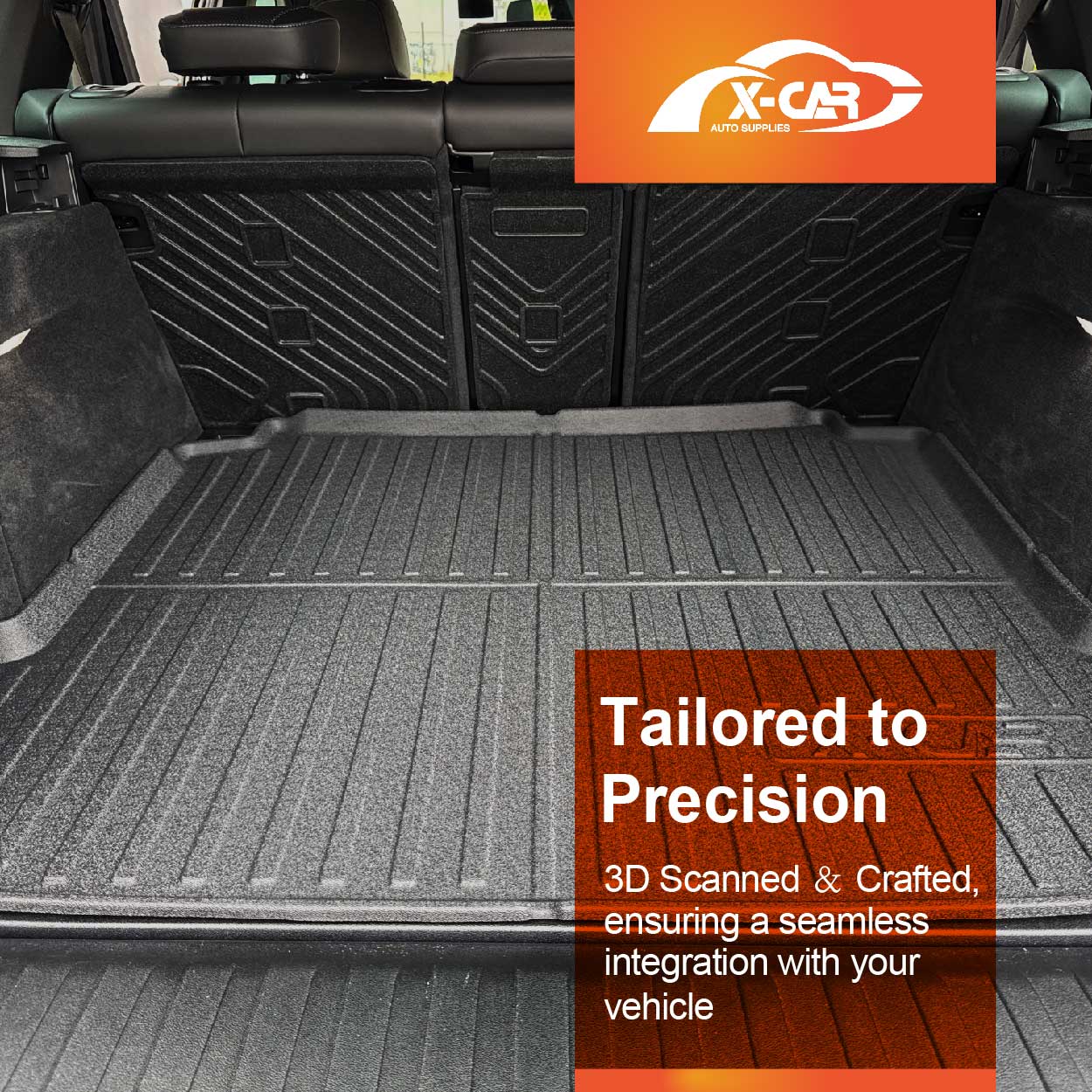 3D Floor Mats Boot Liner Set for BMW X5 X5M G05 F95 2018-Onwards All Weather Heavy Duty Cargo Car Trunk Luggage Tray