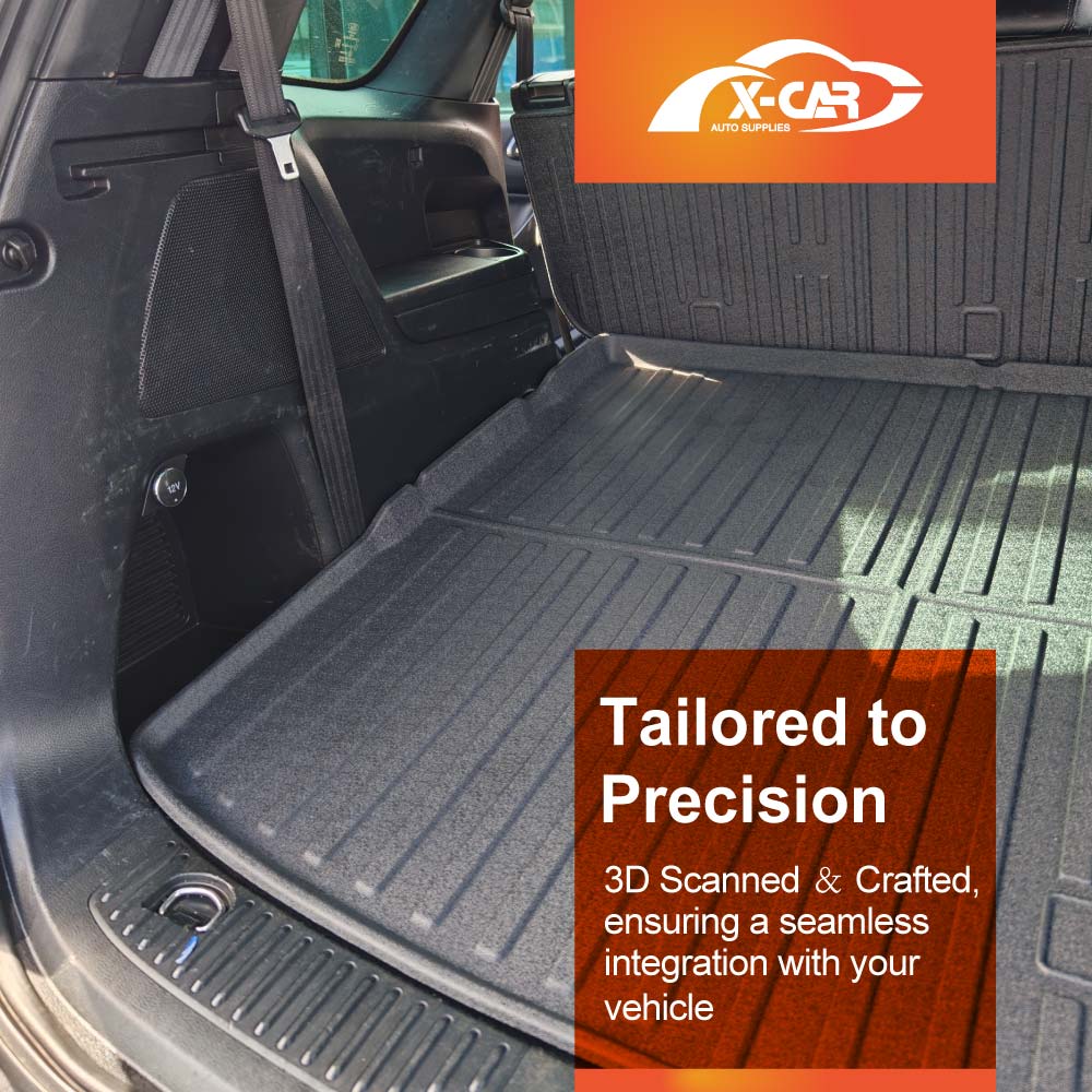 3D Floor Mats Boot Liner Set for Ford Everest 2015-2022 All Weather Heavy Duty Cargo Kick Mats Back Seat Protector Cover