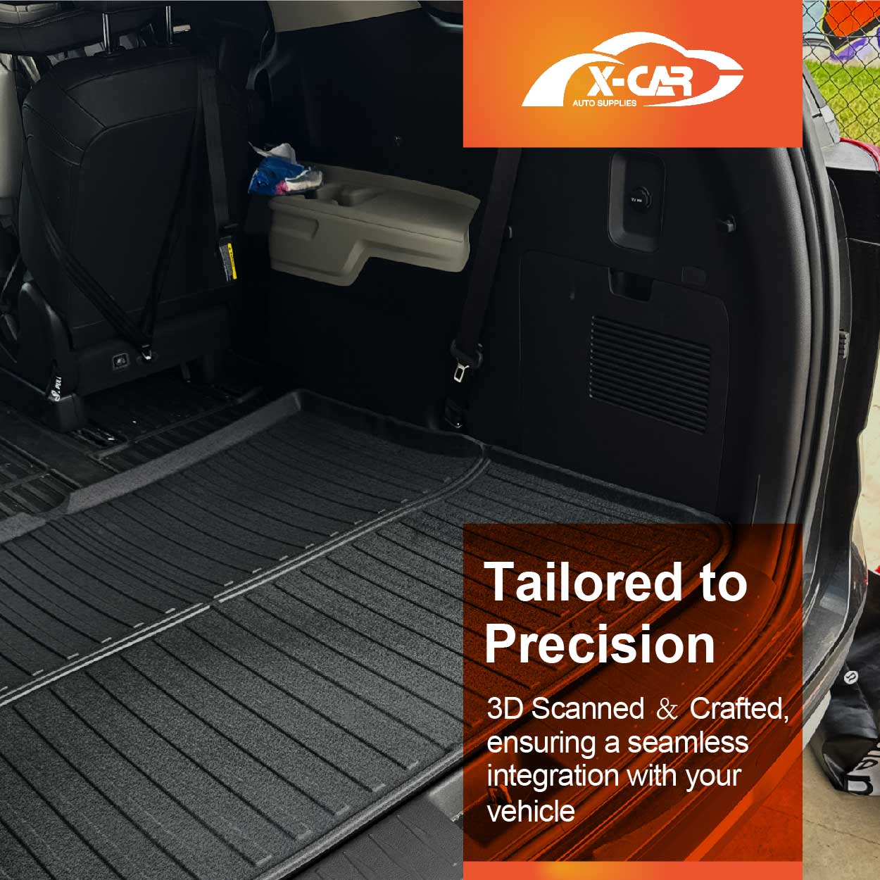 Boot Liner for Kia Carnival 2014-Onwards Heavy Duty Cargo Trunk Mat with Third Row Seats Folded