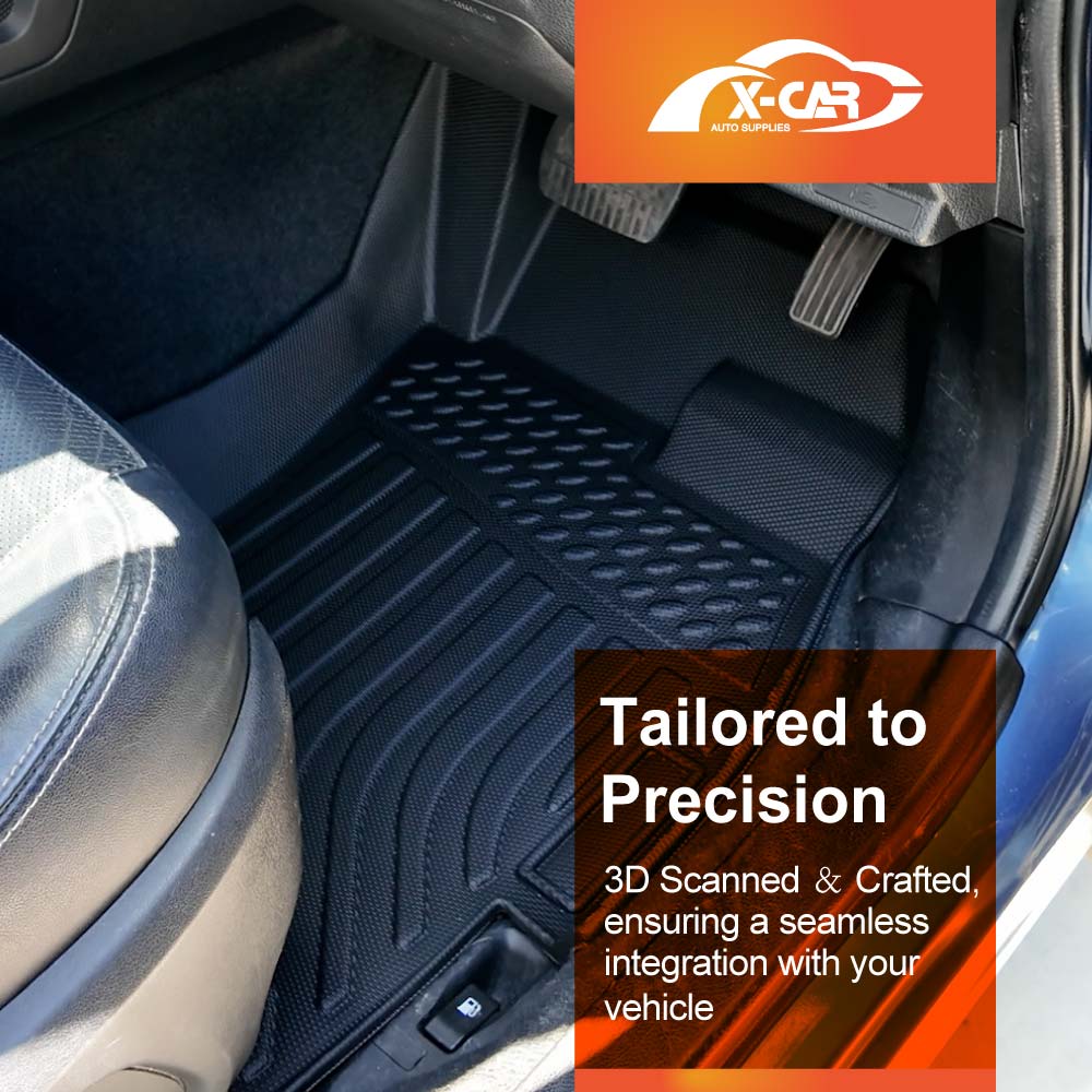 3D Floor Mats Boot Liner Set for Subaru Forester Auto 2012-2018 All Weather Heavy Duty Cargo Kick Mats Back Seat Protector Cover