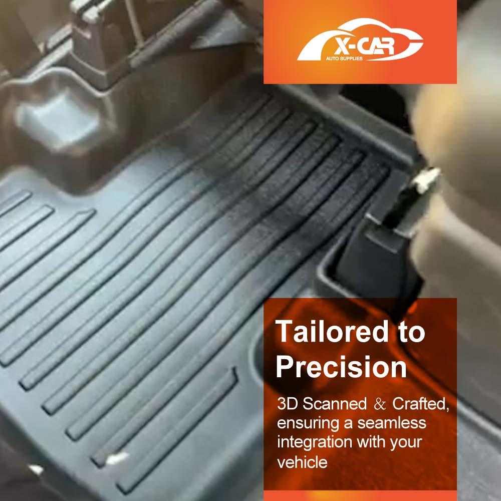 Floor Mats Boot Liner Set for Mitsubishi ASX 2010-2025 All Weather Heavy Duty Cargo Kick Mats Back Seat Protector Cover