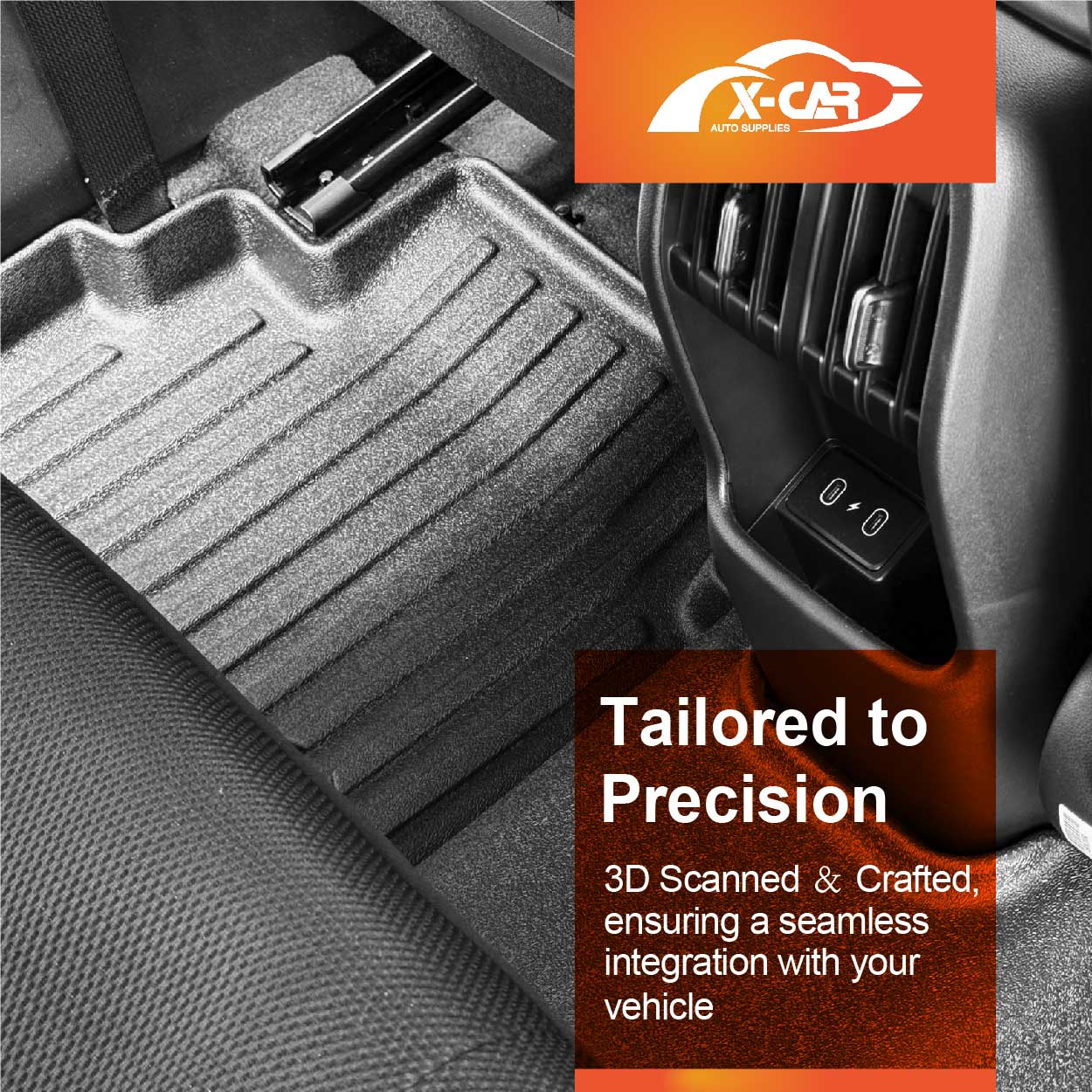 Floor Mats Boot Liner Set for Hyundai Kona 2023-2025 All Weather Heavy Duty Cargo Kick Mats Back Seat Protector Cover