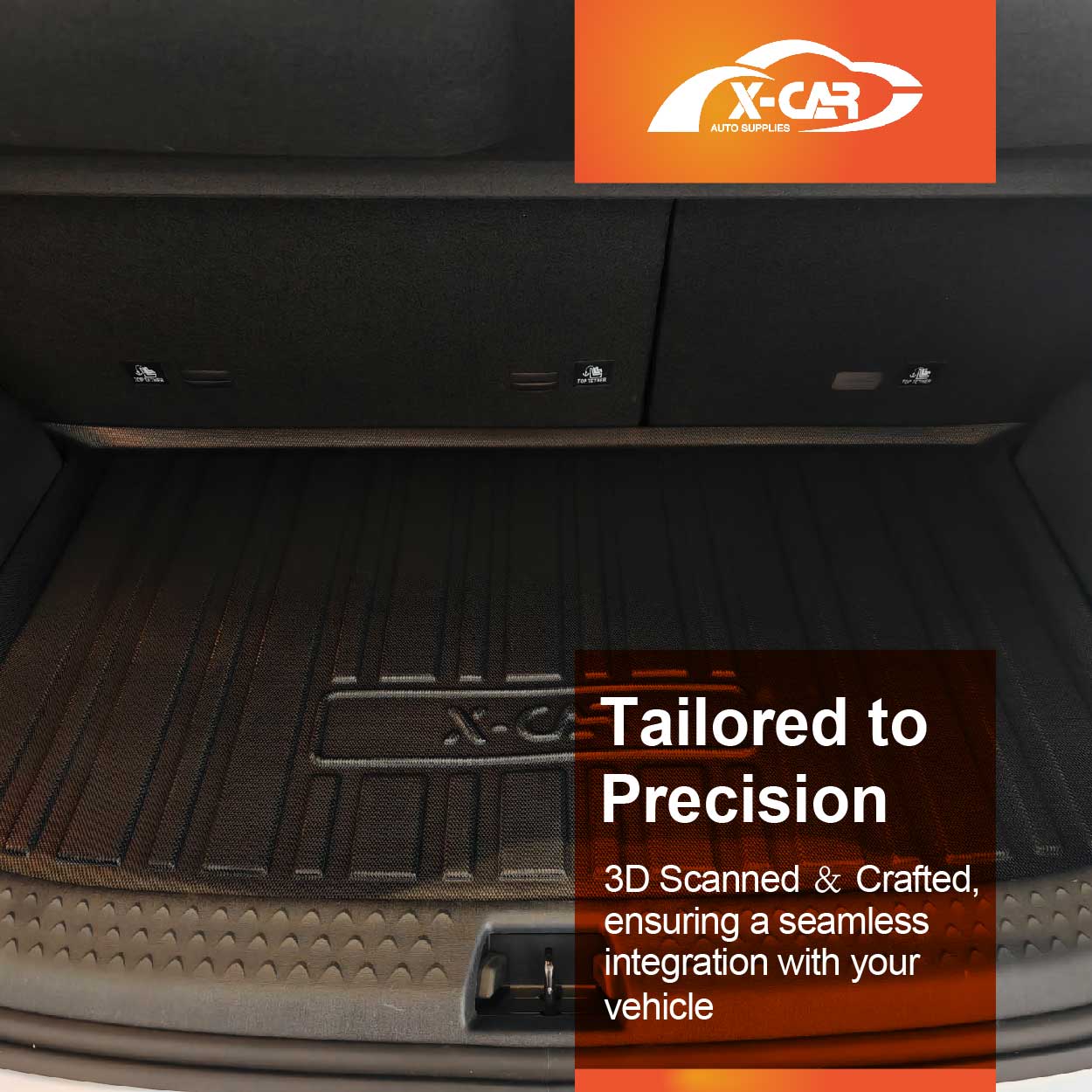 3D All-Weather Floor Car Cargo Trunk Kick Mats Boot Liner for BYD Dolphin 2023-2025 Accessories