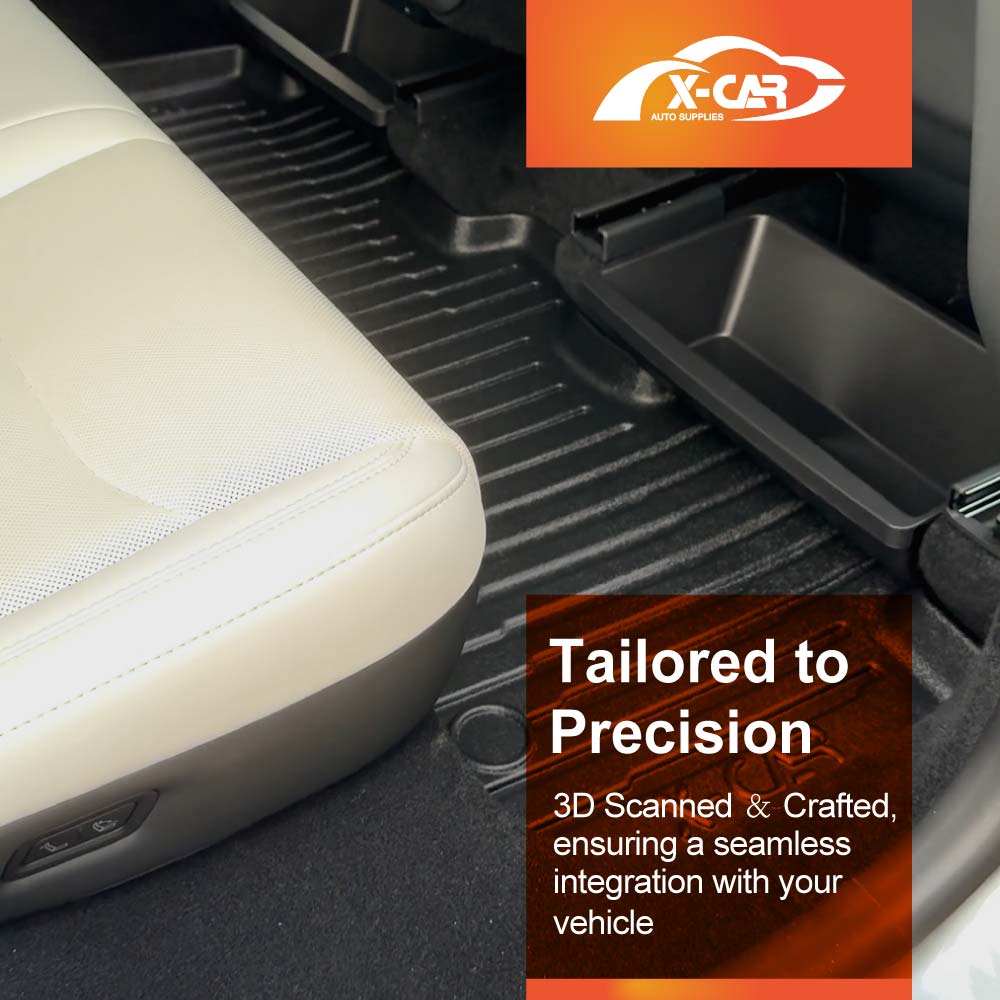 2-In-1 Boot Liners Front Mats Set for Tesla Model Y Juniper 2025-Onwards All Weather Front Toolbox Cargo Car Trunk Interior Cover