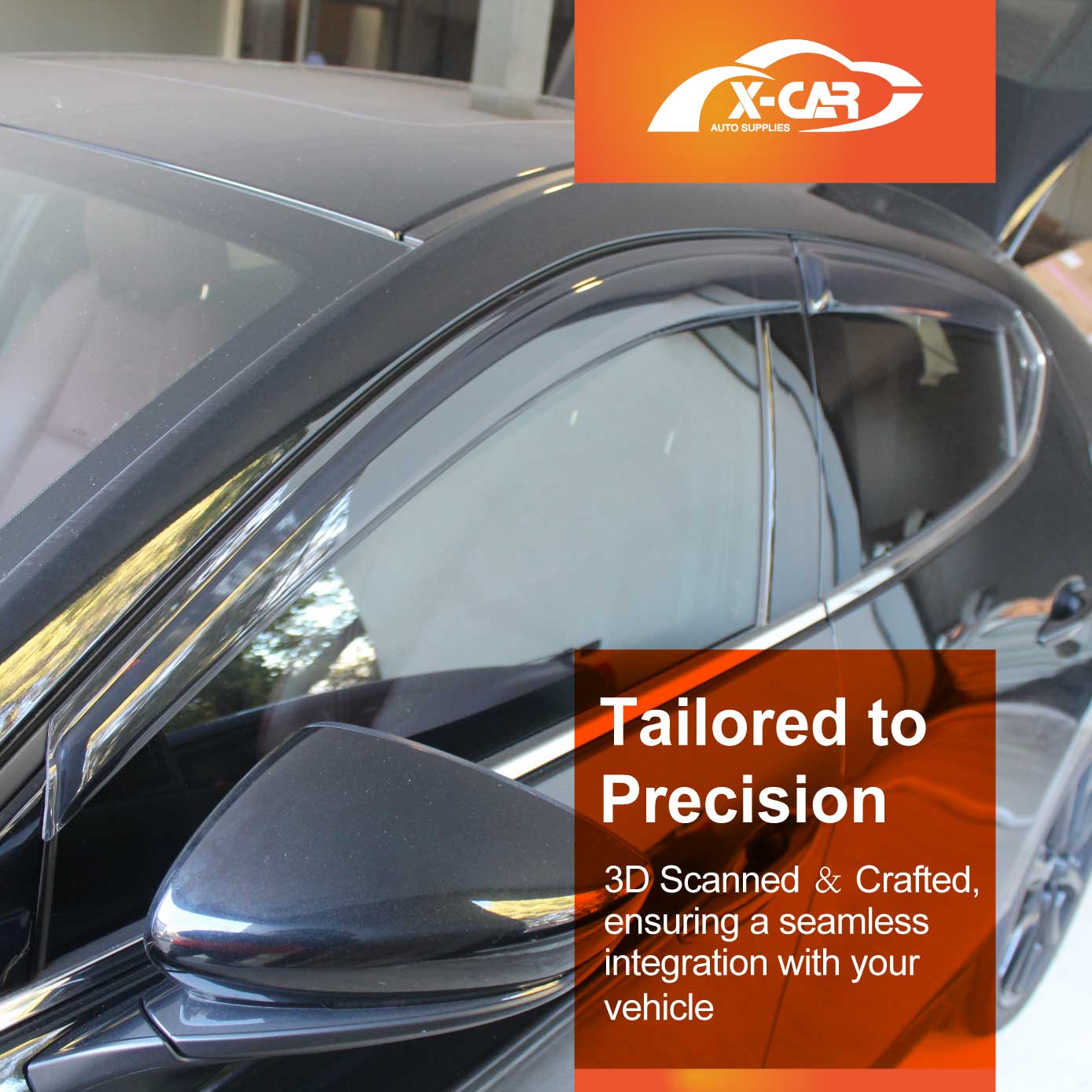 Premium Weathershields for Mazda 3 Hatch 2019-2025 Car Weather Shields Wind Deflectors Window Sun Visor 4-Piece Set