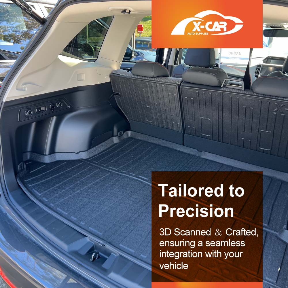 Boot Liner Back Seat Protector for Subaru Forester 5th Gen 2018-2025 Without Subwoofer All Weather Heavy Duty Cargo Car Trunk Kick Mats