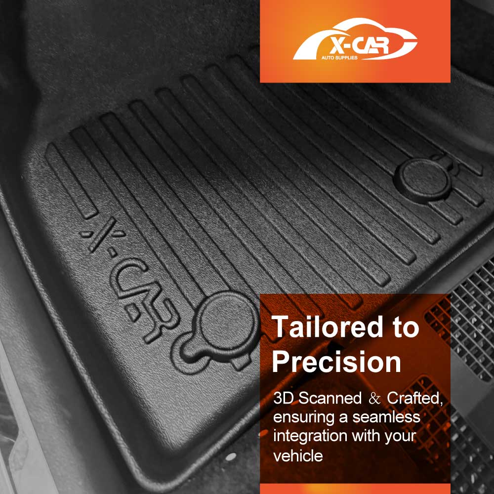 Front Rear Floor Mats for Volkswagen VW Tiguan Allspace 2018-2024 Heavy Duty All Weather Car Mats Carpet Liner Set