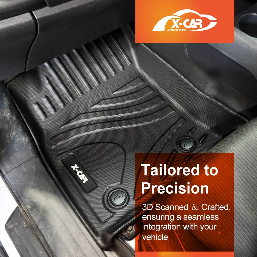 3D Floor Mats Tub Liner for Toyota Hilux Dual Cab 2016-2025 Plastic Tub A-Deck All Weather Heavy Duty Cargo Car Trunk Tailgate Ute Protector