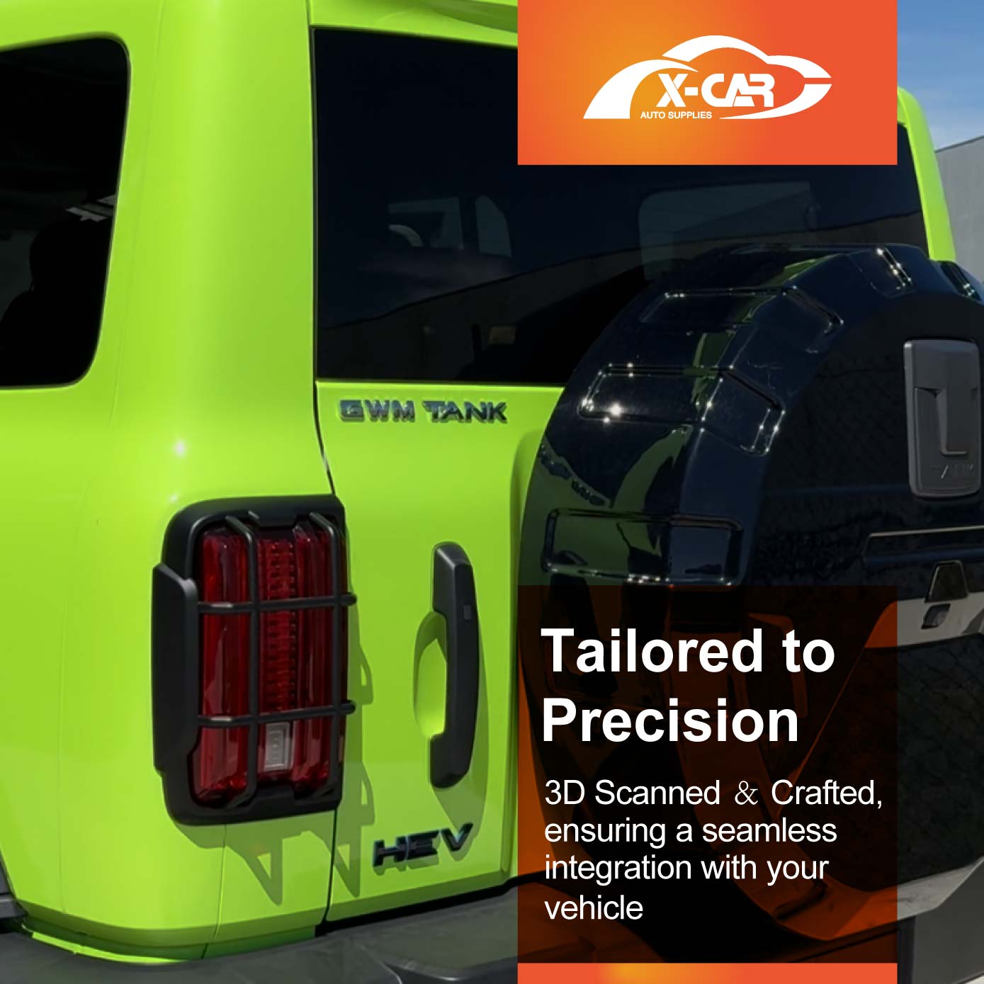 Glossy Black Spare Wheel Cover for GWM Tank 300 2023-2025 Tire Protective Case Exterior Modification Accessories