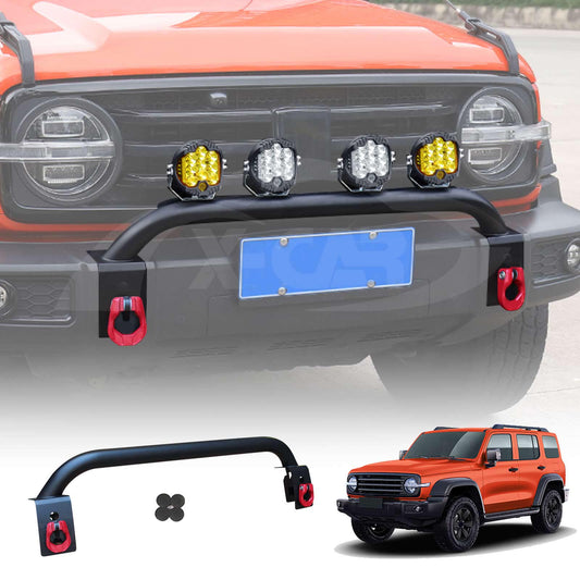 Nudge Bar For GWM Tank 300 2023-2025 Bullbar Front Bumper LED Light Holder Decoration Modification Accessories