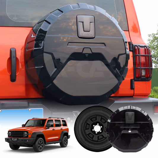 Spare Wheel Cover with Fake Tyre for GWM Tank 300 2023-Onwards Tire Protective case Exterior Modification Accessories Matt Black