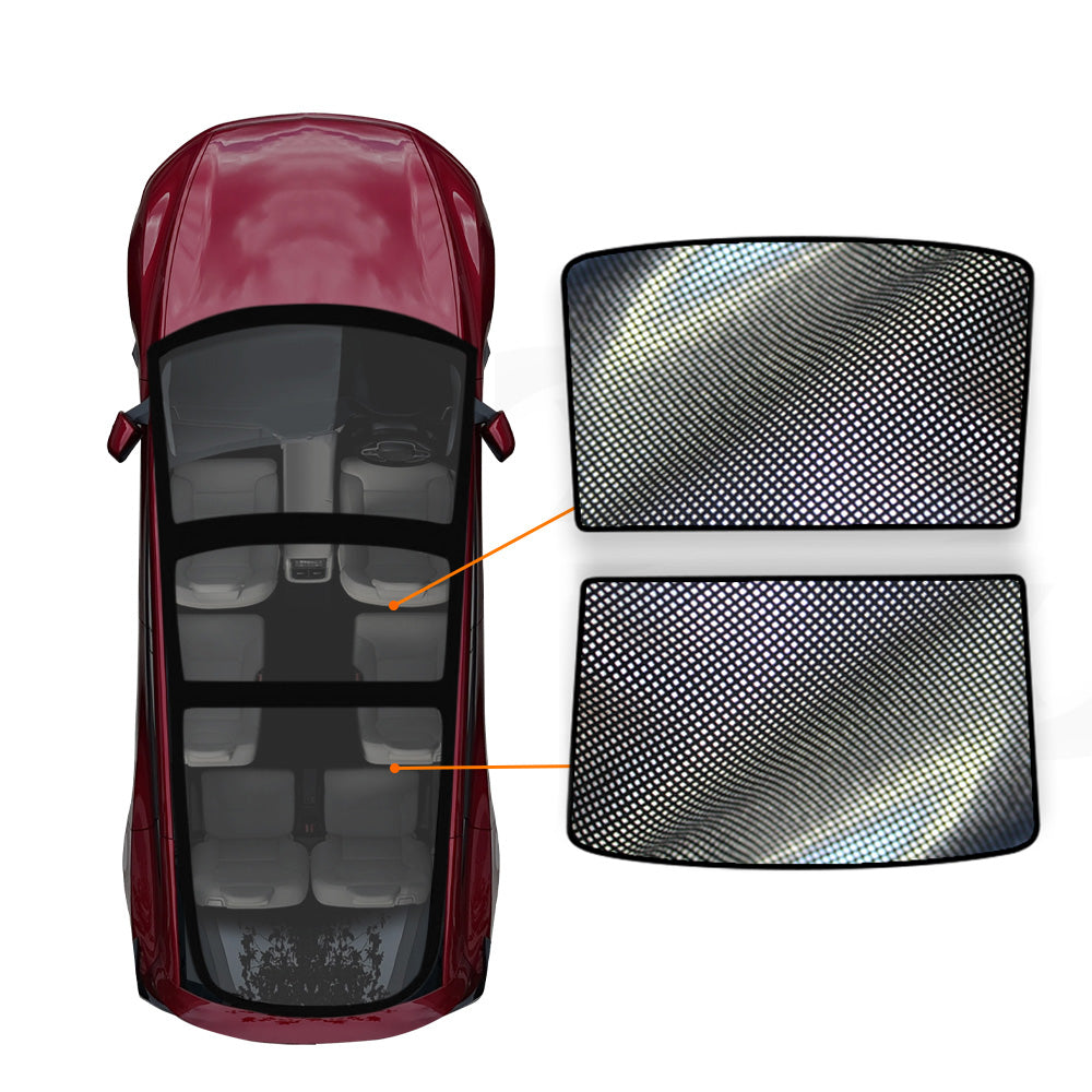 Glass Roof Sunshade Mesh for Tesla Model Y L 6-Seat 2026-Onwards Sunroof Sun Blind Shade UV Heat Insulation Film (Black)