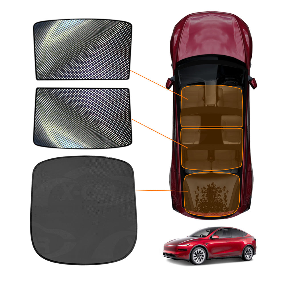 Rear Windscreen Glass Roof Sunshades for Tesla Model Y L 6-Seat 2026-Onwards Black Sunroof UV Heat Protection Mesh Sun Blind