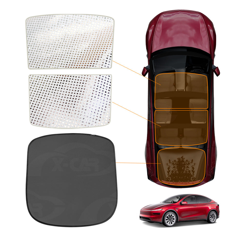 Rear Windscreen Glass Roof Sunshades for Tesla Model Y L 6-Seat 2026-Onwards White Sunroof UV Heat Protection Mesh Sun Blind