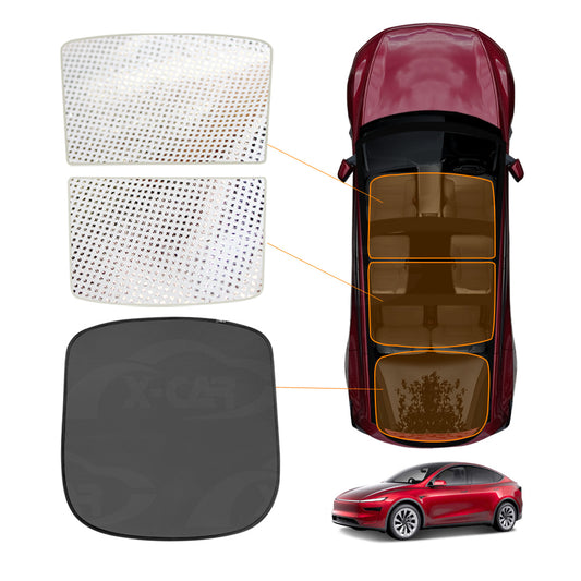 Rear Windscreen Glass Roof Sunshades for Tesla Model Y L 6-Seat 2026-Onwards White Sunroof UV Heat Protection Mesh Sun Blind