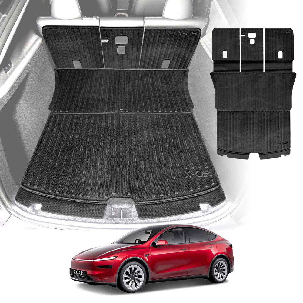 2-In-1 Boot Liners for Tesla Model Y Juniper 2025-Onwards All Weather Heavy Duty Back Seat Cargo Mats Car Trunk Luggage Tray Accessories