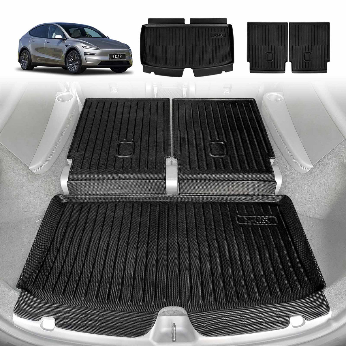 Rear Trunk Boot Liners for Tesla Model Y L 6-Seat 2026-Onwards All Weather Heavy Duty Cargo Mat Car Luggage Tray Accessories