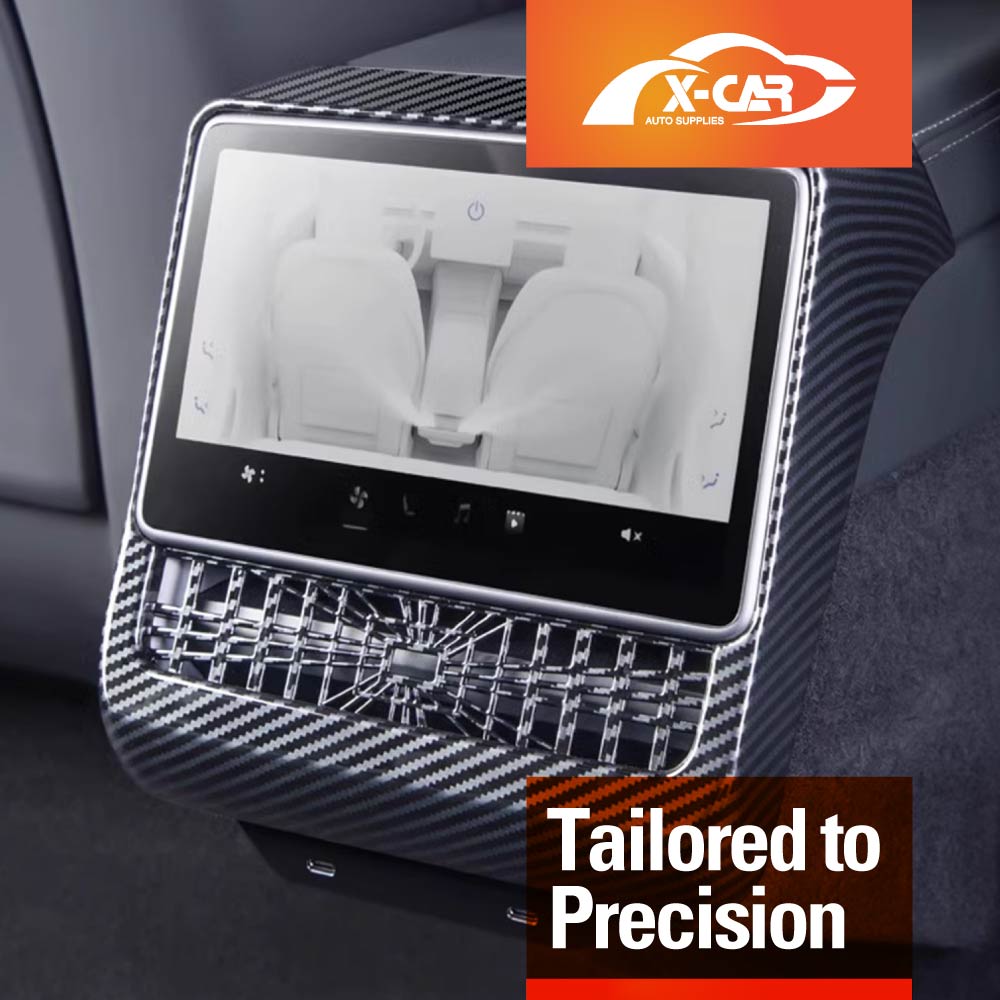 Carbon Fiber Style Panel Trim Set for Tesla Model Y Juniper 2025-Onwards Side View Camera Rear AC Vent Steering Wheel Accessories