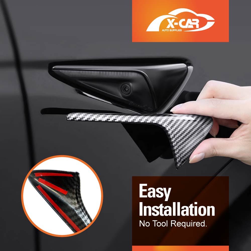 Carbon Fiber Style Panel Trim Set for Tesla Model Y Juniper 2025-Onwards Side View Camera Rear AC Vent Steering Wheel Accessories
