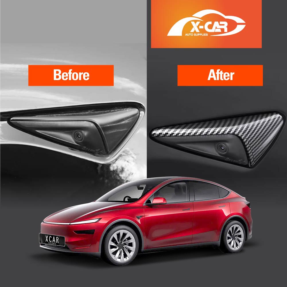 Carbon Fiber Style Panel Trim Set for Tesla Model Y Juniper 2025-Onwards Side View Camera Rear AC Vent Steering Wheel Accessories