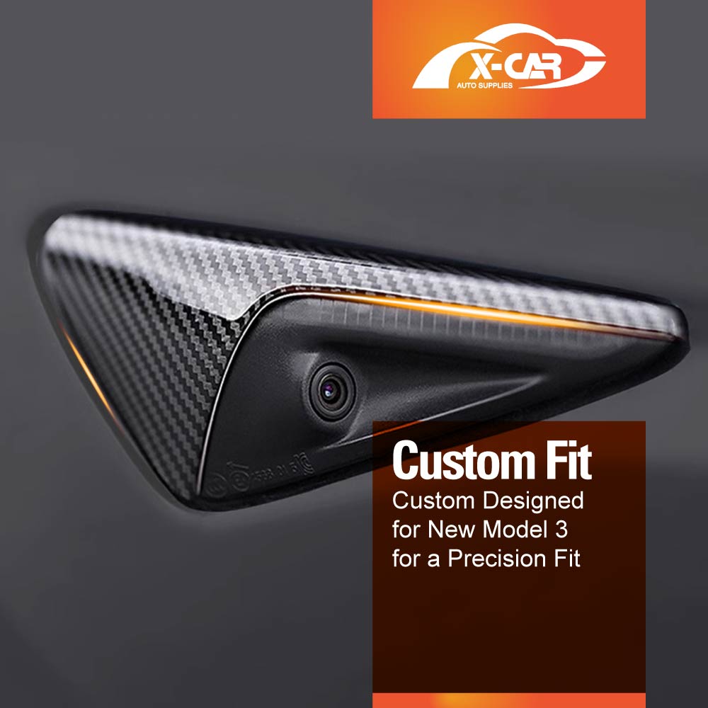 Carbon Fiber Style Panel Trim Set for Tesla Model Y Juniper 2025-Onwards Side View Camera Rear AC Vent Steering Wheel Accessories