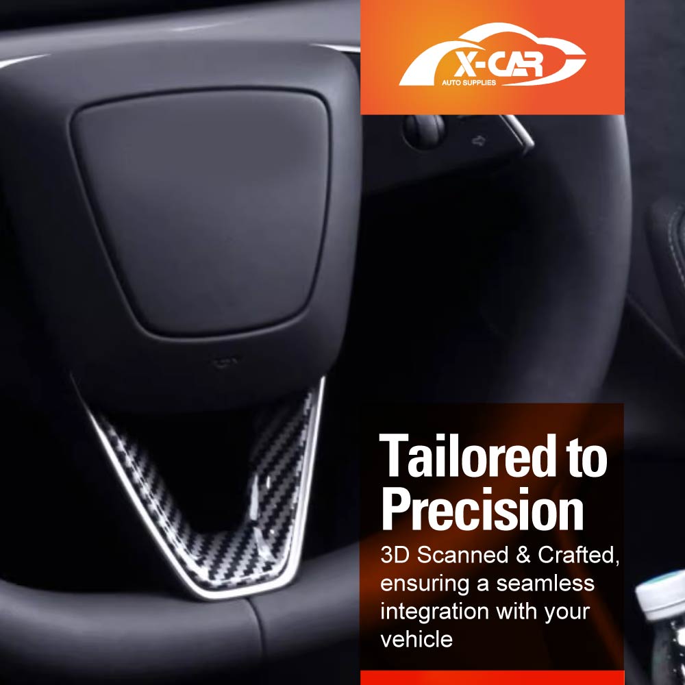 Carbon Fiber Style Panel Trim Set for Tesla Model Y Juniper 2025-Onwards Side View Camera Rear AC Vent Steering Wheel Accessories