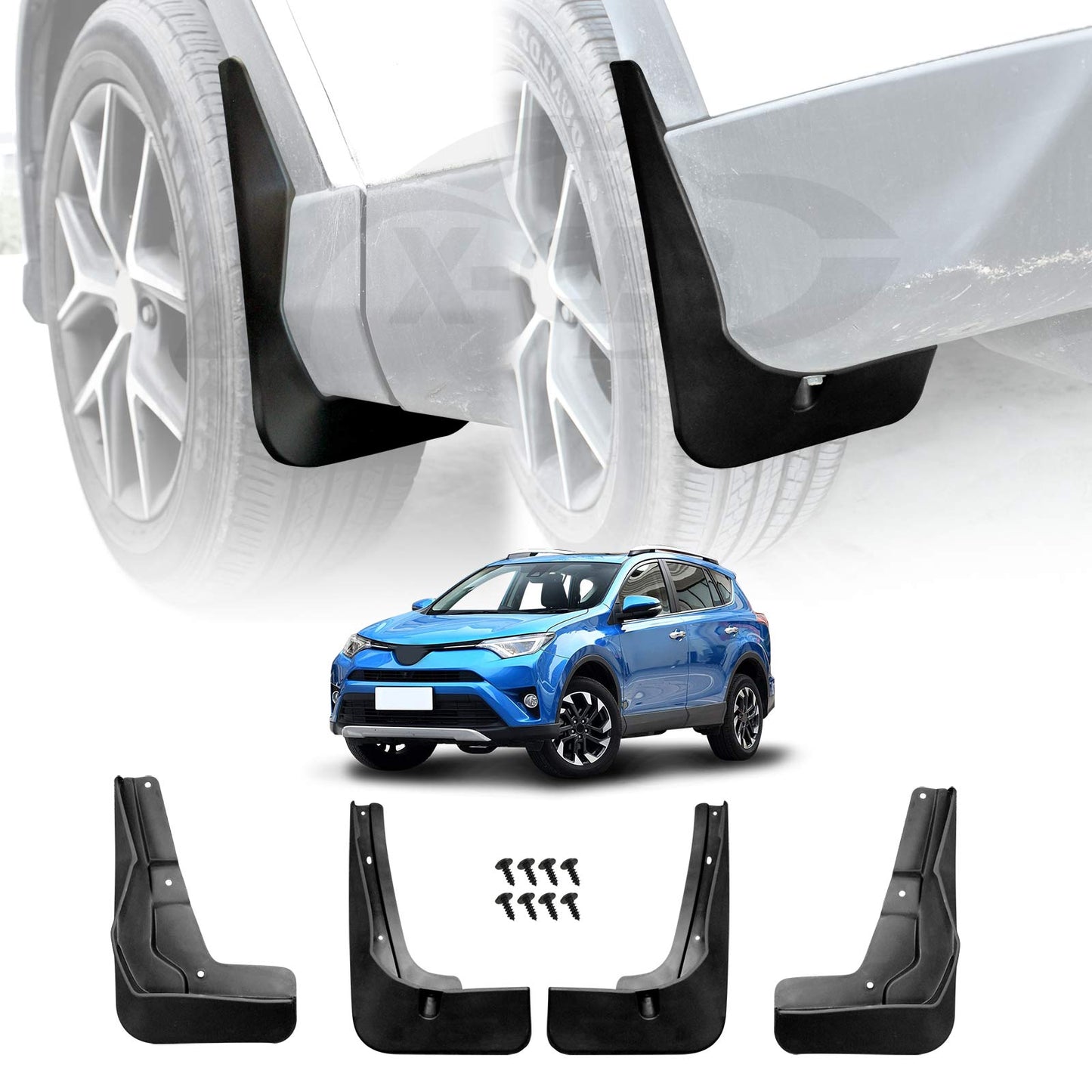 Mud Flaps Splash Guards for Toyota Rav4 RAV 4 2013-2018 Mudguard Fender Front and Rear Set of 4