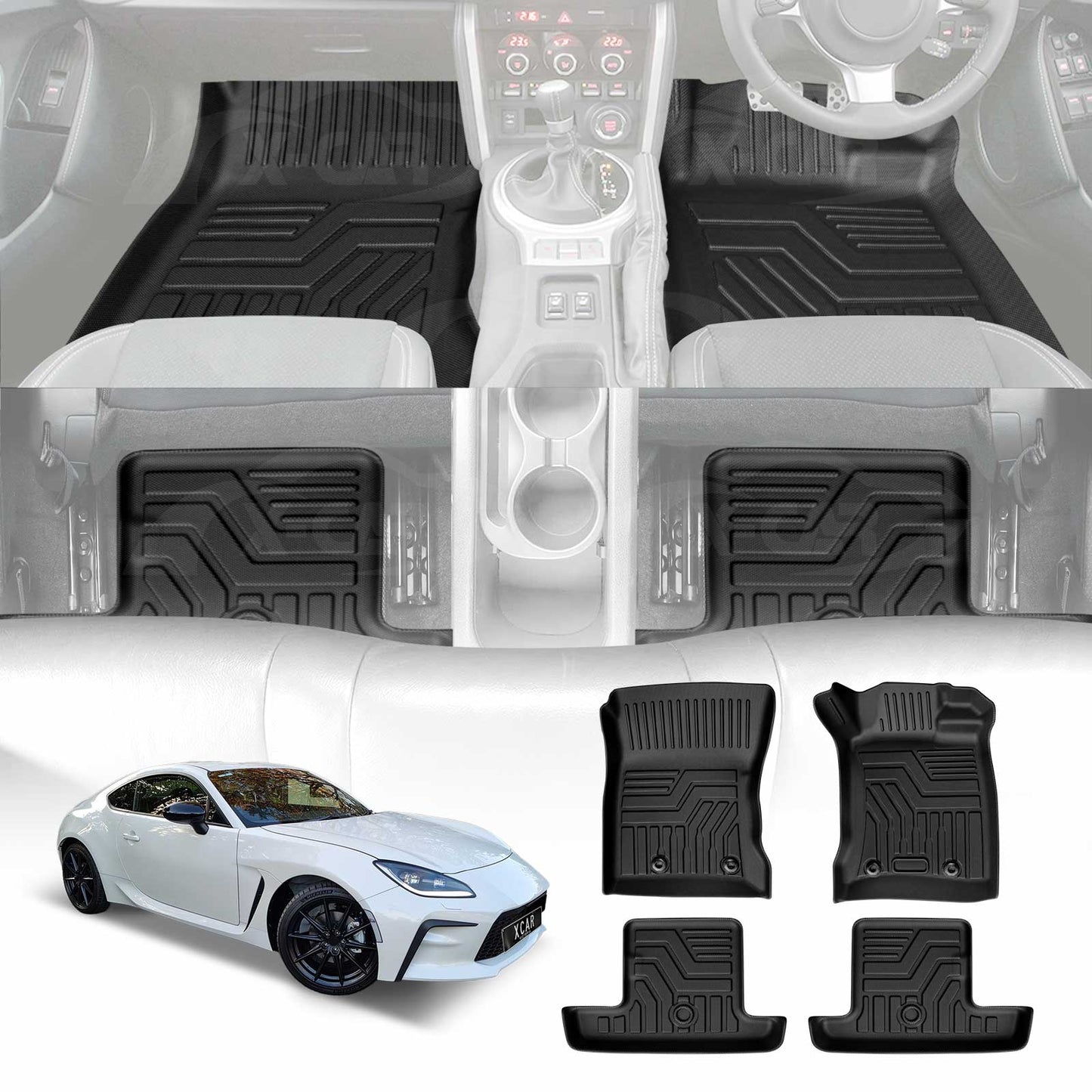 3D Floor Mats for Toyota GR86 2022-Onwards Heavy Duty All Weather Car Mats Carpet Liner Set