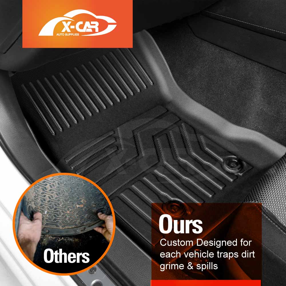 3D Floor Mats Boot Liner Set for Fiat 500 500C 2008-2024 All Weather Heavy Duty Cargo Car Trunk Luggage Tray