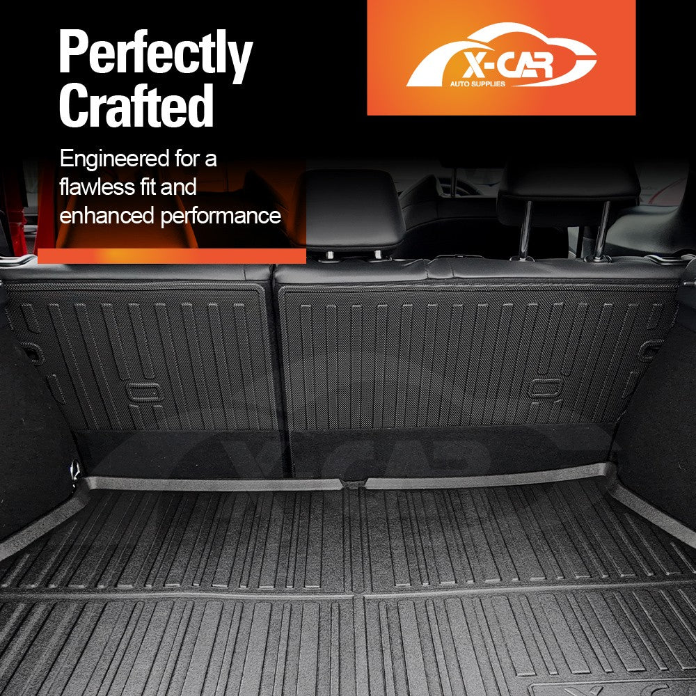 3D Floor Mats Boot Liner Set for Toyota C-HR CHR 2016-2023 All Weather Heavy Duty Cargo Kick Mats Back Seat Protector Cover