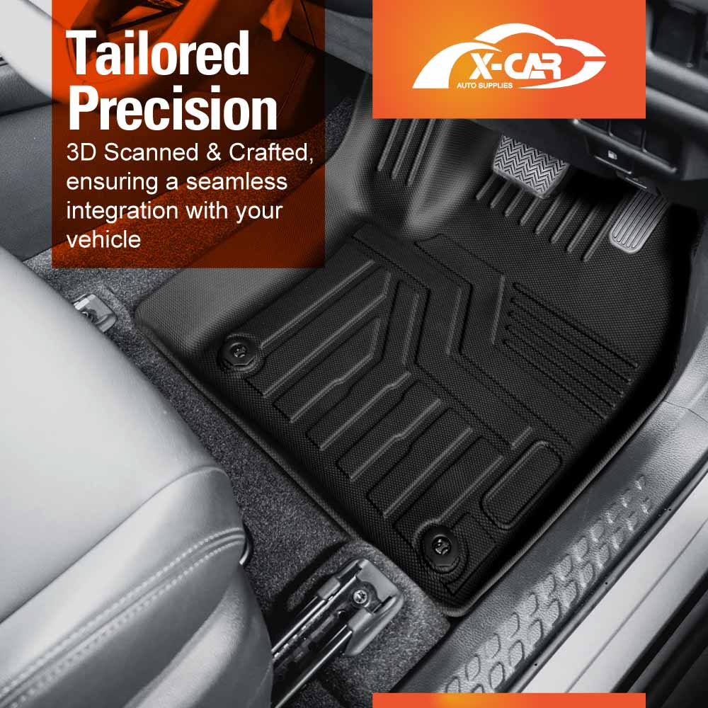 3D Floor Mats Boot Liner Set for Toyota C-HR CHR 2016-2023 All Weather Heavy Duty Cargo Kick Mats Back Seat Protector Cover