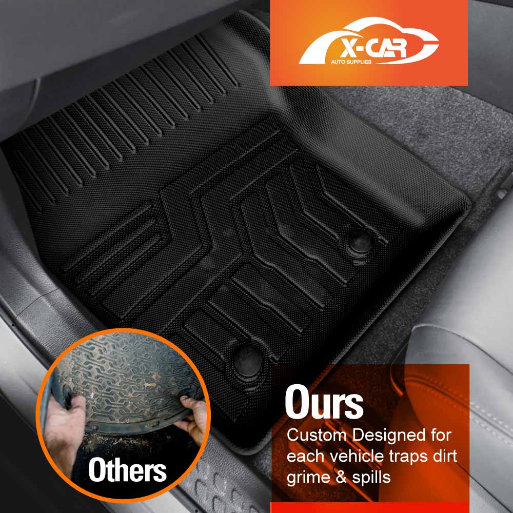 3D Floor Mats Boot Liner Set for Toyota C-HR CHR 2016-2023 All Weather Heavy Duty Cargo Kick Mats Back Seat Protector Cover