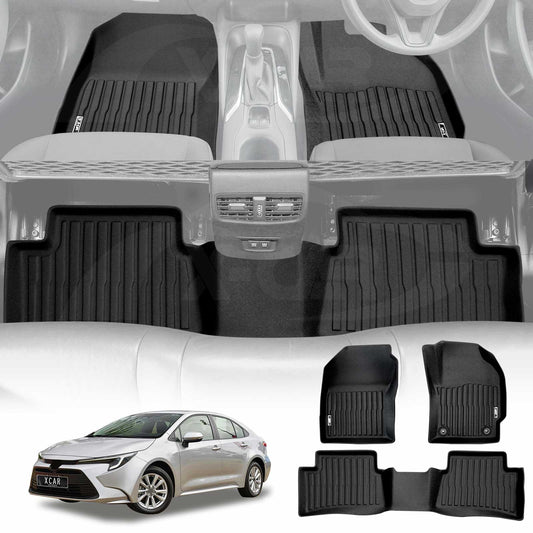 3D Floor Mats for Toyota Corolla Sedan 2019-Onwards Heavy Duty All Weather Car Mats Carpet Liner Set