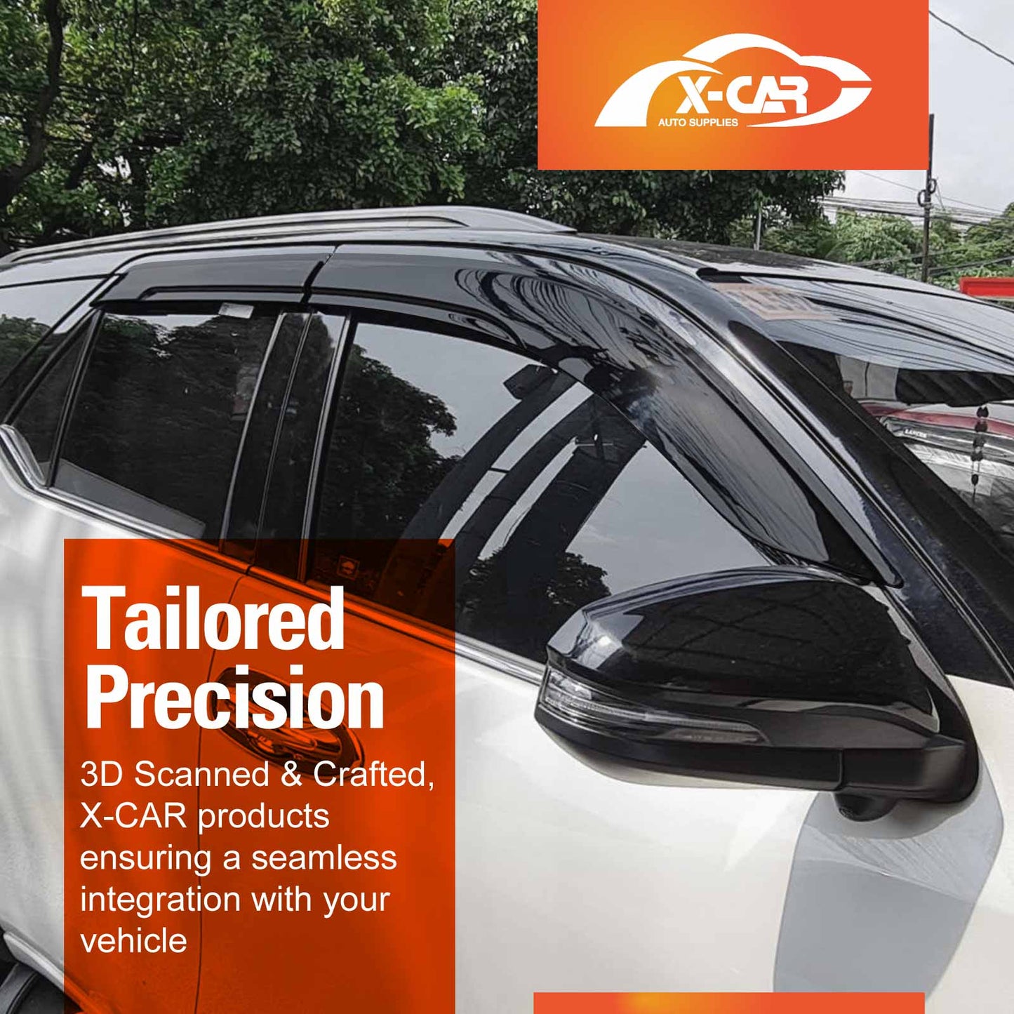 Weathershields for Toyota Fortuner 2015-Onwards Car Weather Shields Wind Deflectors Window Sun Visor 4-Piece Set
