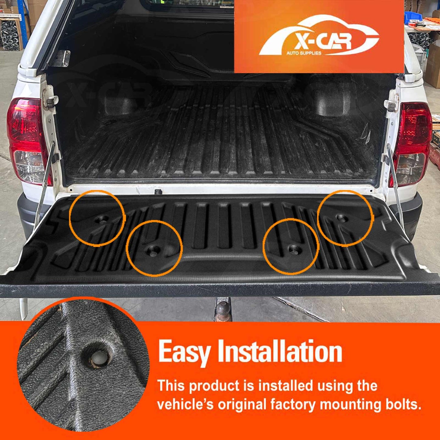 Tub Liner Tailgate Mat for Toyota Hilux Dual Cab 2016-2025 Plastic Tub A-Deck Heavy Duty All Weather Ute Protector Cargo Mats Set