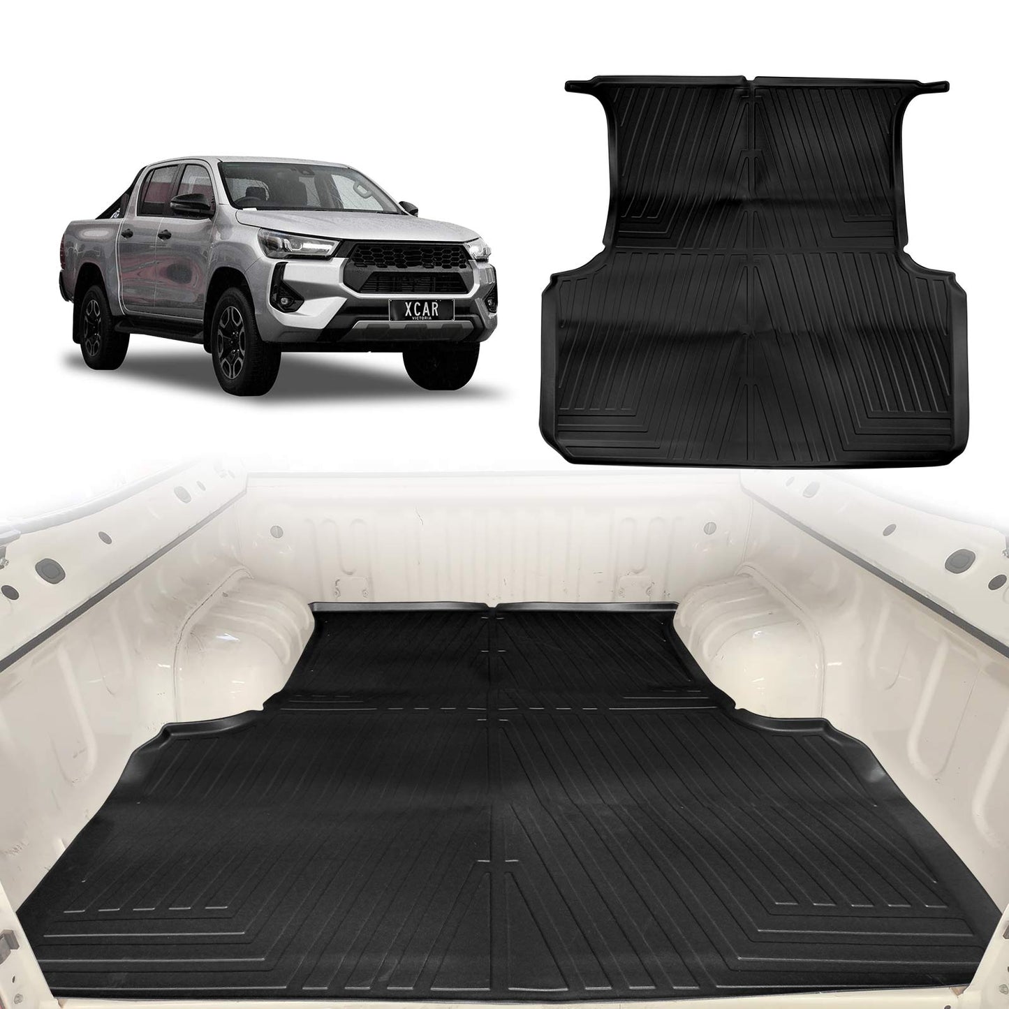 Tub Liner for Toyota Hilux Dual Cab 2016-Onwards J-Deck All Weather Heavy Duty Cargo Trunk Mat Luggage Tray
