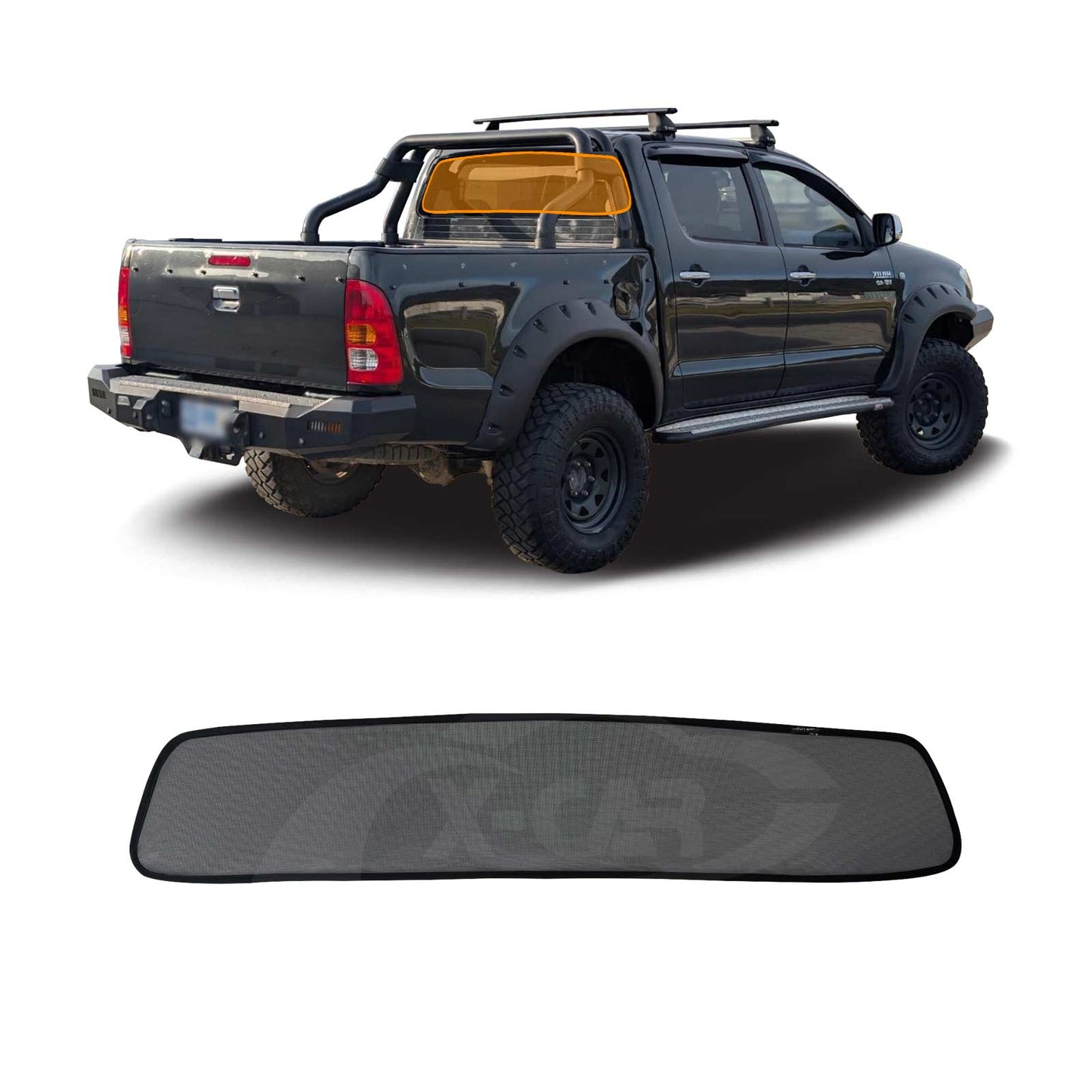 Rear Windscreen Sun Shade for Toyota Hilux Dual Cab 2005-2015 Car Custom Wind Screen Blind Mesh