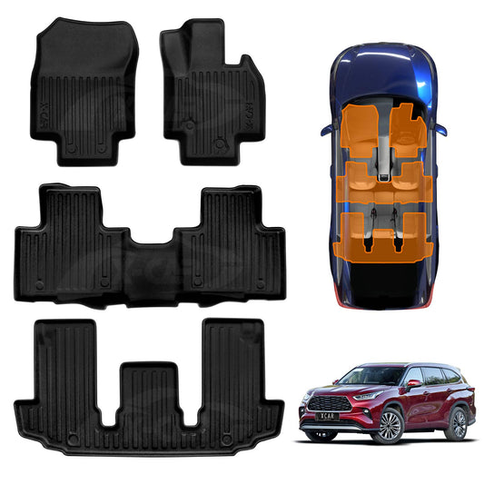 3D Floor Mats for Toyota Kluger 2021-2025 Heavy Duty All Weather Car Mats Carpet Liner Set