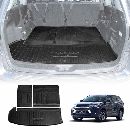 3 Pcs Boot Liner for Toyota Kluger 7 seater 2014-2021 Heavy Duty Cargo Trunk Mat Luggage Tray Car Accessories