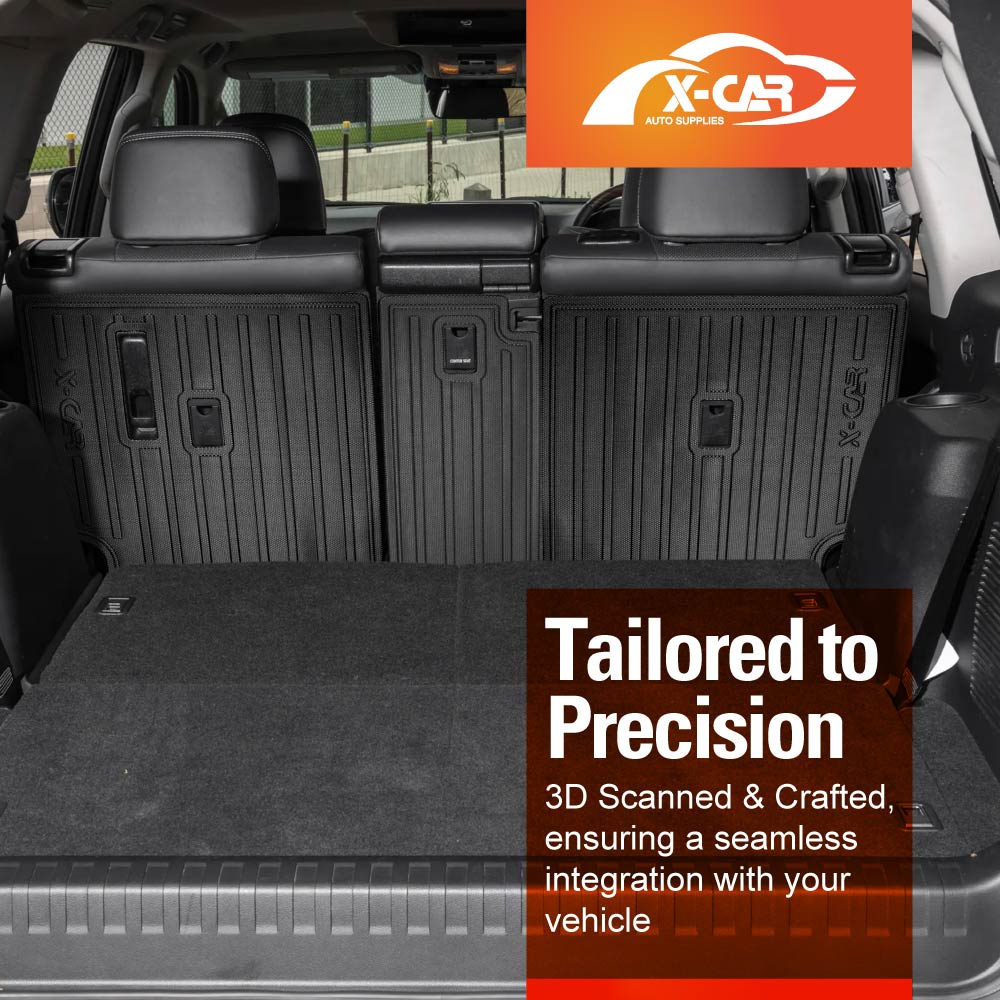 Floor Mats Boot Liners Set for Toyota Prado 150 Series 7-Seat 2009-2024 All Weather Heavy Duty Cargo Kick Mats Back Seat Protector Cover