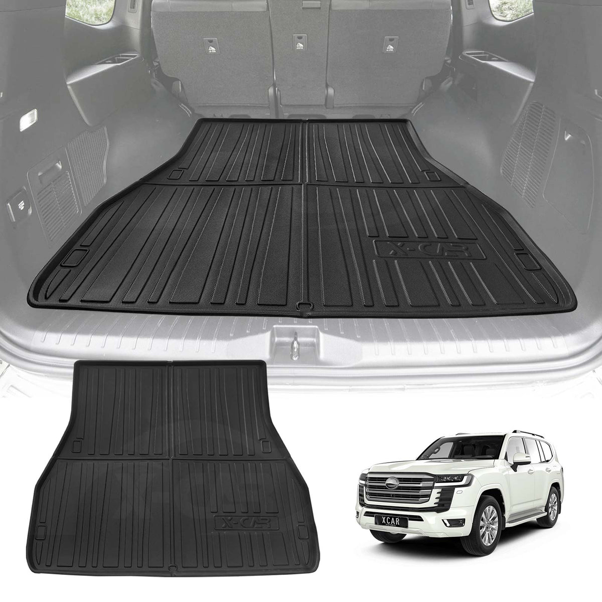 Boot Liner for Toyota Landcruiser 300 LC300 5-Seater Diesel 2021-Onwards Heavy Duty All Weather Cargo Trunk Cover Mat Luggage Tray