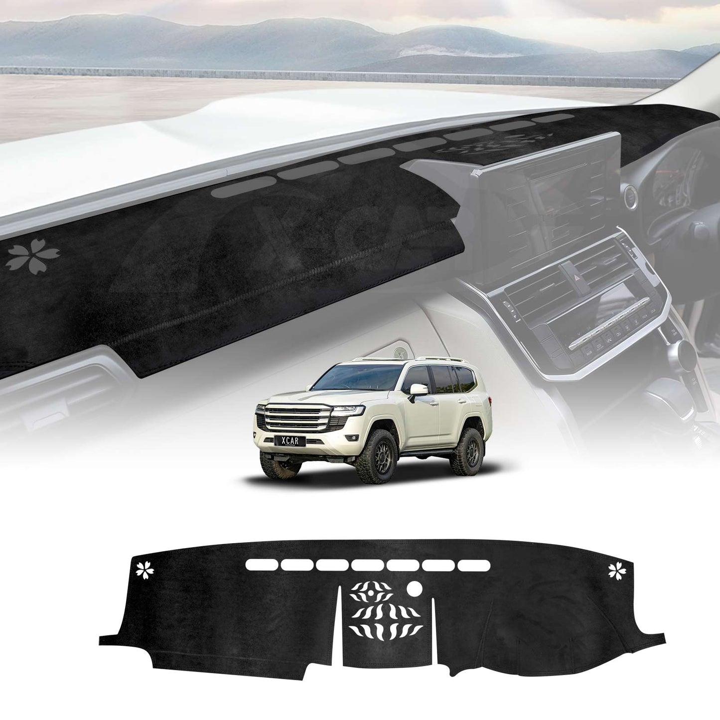 Dash Mat for Toyota Landcruiser 300 LC300 2021-Onwards Without HUD Non-Slip Microfiber Pad Cover Interior Accessories